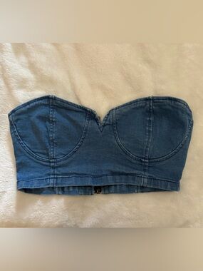 Denim tube top